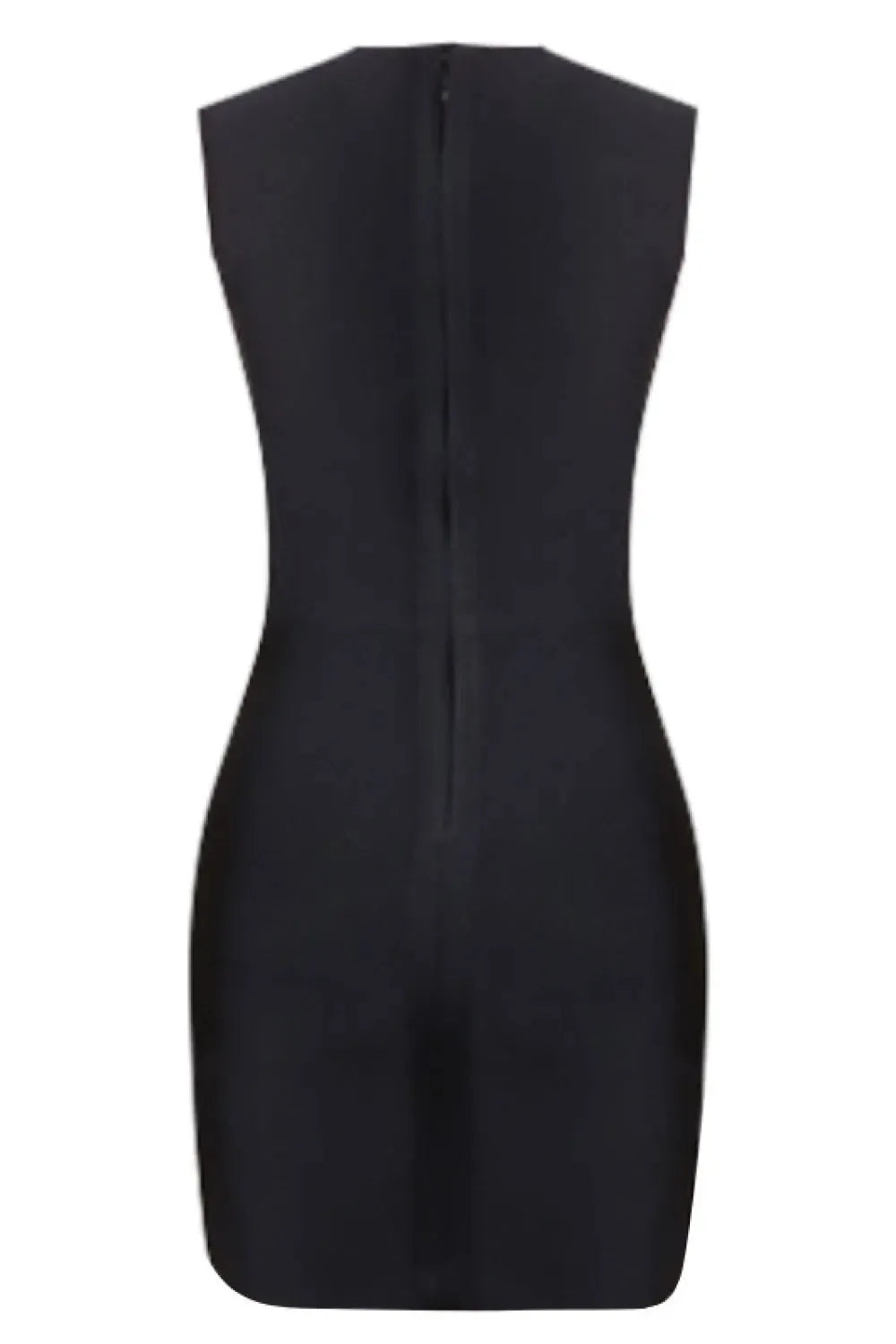 Rhinestone Detail Spliced Mesh Sleeveless Dress Cocktail Dresses - Tophatter Daily Deals